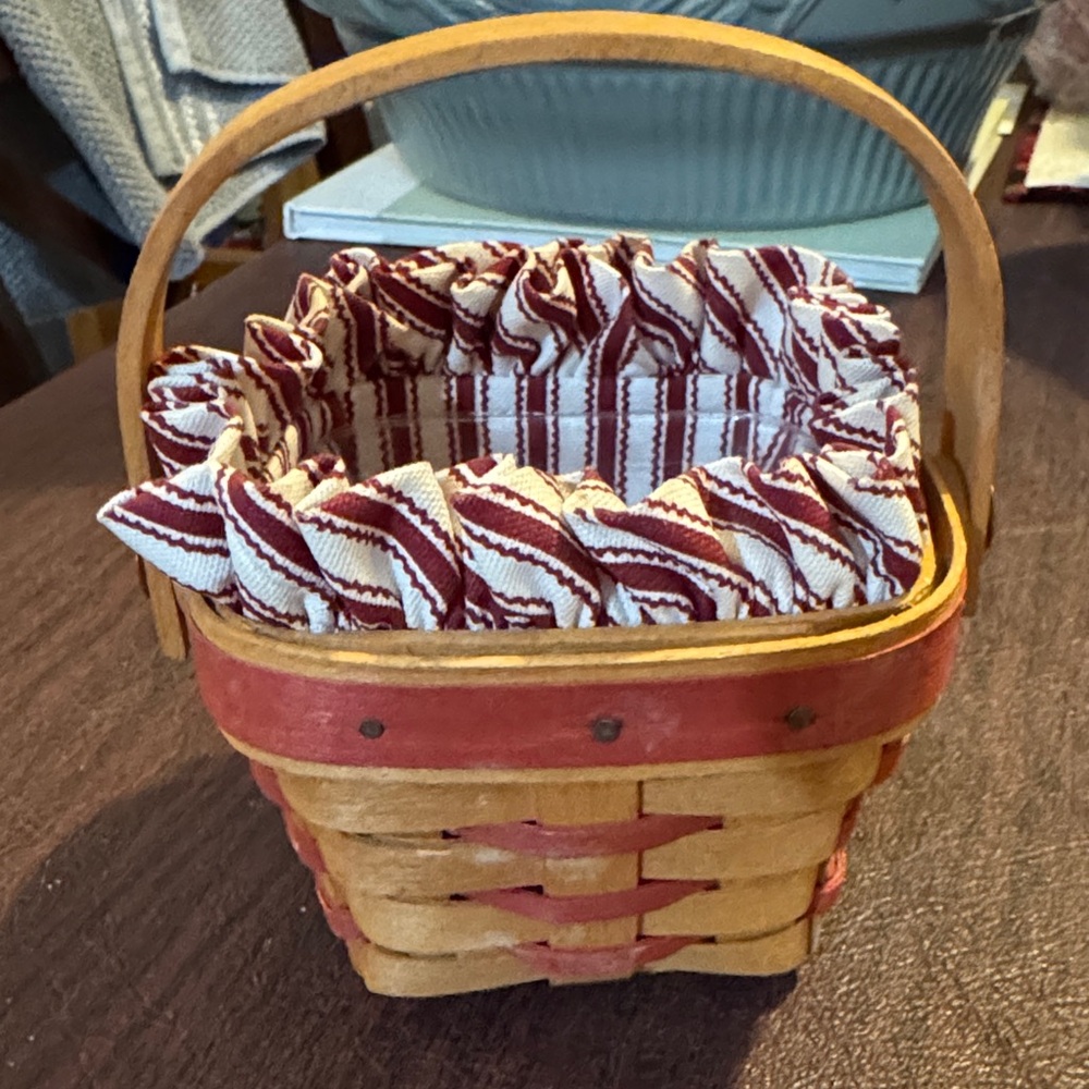 Rustic Woven Basket with Red Accents